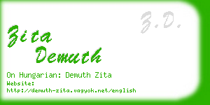 zita demuth business card